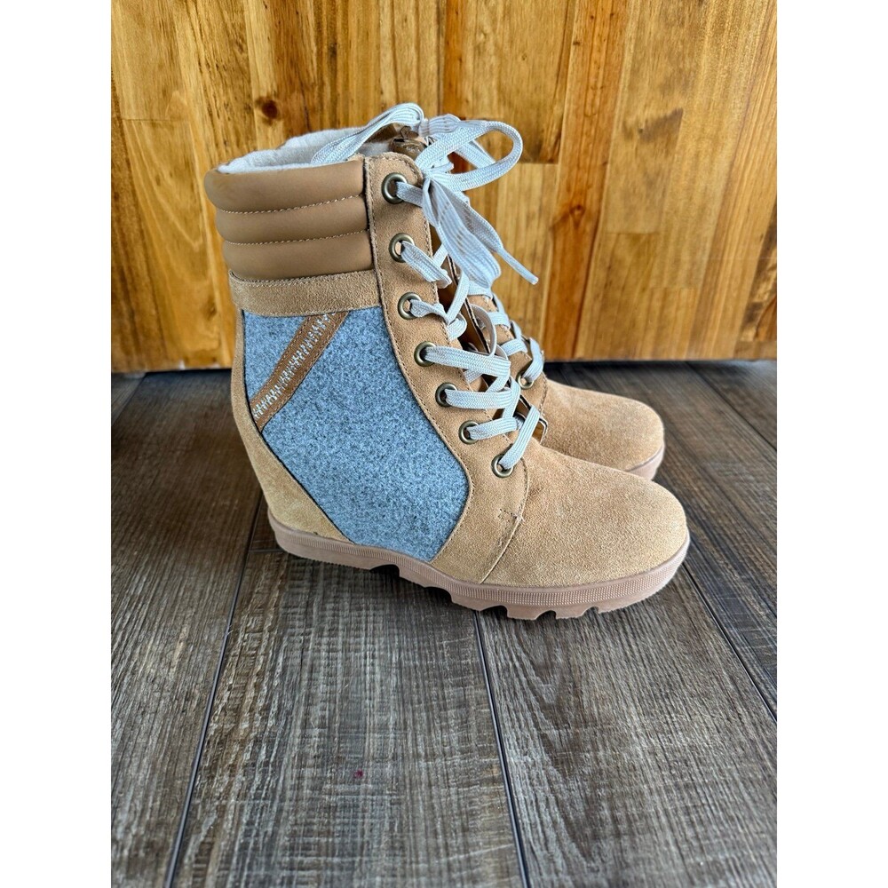 Serra Suede & Wool Wedge Booties Sz. 8 New